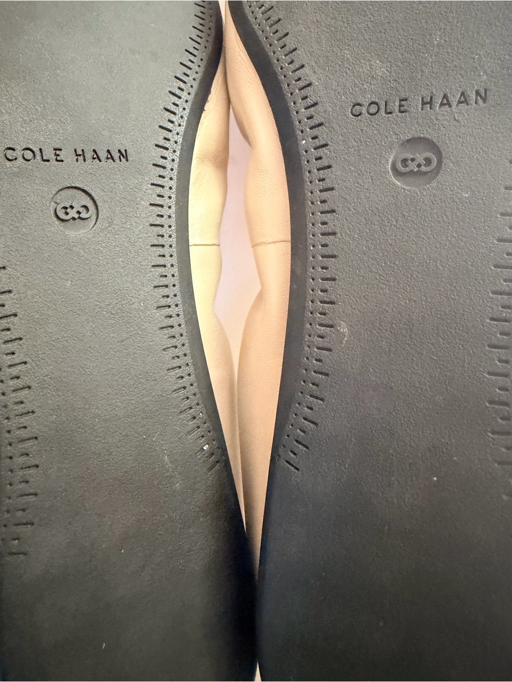 COLE HAAN W05005 Leather Cap Toe Ballet Flats Ivory Cream Black Patent Size 9 B - Picture 8 of 11